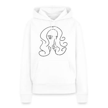 figure abstraite - Sweat à capuche Premium bio Femme - blanc - Devant - Julia (174cm)