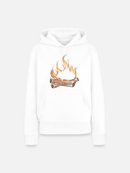 Lagerfeuer feuer - Frauen Premium Bio Hoodie - Weiß