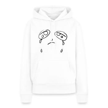 pleurer tristement - Sweat à capuche Premium bio Femme - blanc - Devant - Julia (174cm)