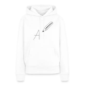 stift zeichnen - Frauen Premium Bio Hoodie - Weiß - Vorne - Julia (174cm)