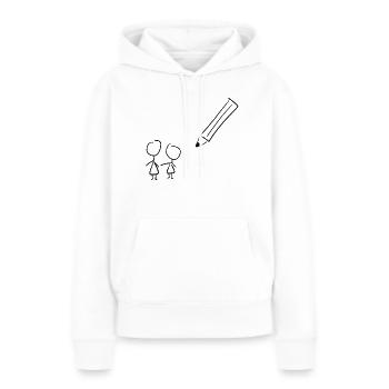 Zeichnung stift - Frauen Premium Bio Hoodie - Weiß - Vorne - Julia (174cm)