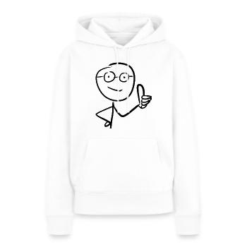 daumen hoch - Frauen Premium Bio Hoodie - Weiß - Vorne - Julia (174cm)
