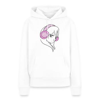 manga sound - Frauen Premium Bio Hoodie - Weiß - Vorne - Julia (174cm)