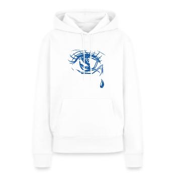 larme triste - Sweat à capuche Premium bio Femme - blanc - Devant - Julia (174cm)