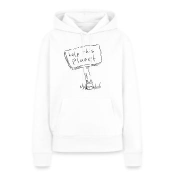 changement climatique - Sweat à capuche Premium bio Femme - blanc - Devant - Julia (174cm)