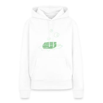 savon propre - Sweat à capuche Premium bio Femme - blanc - Devant - Julia (174cm)