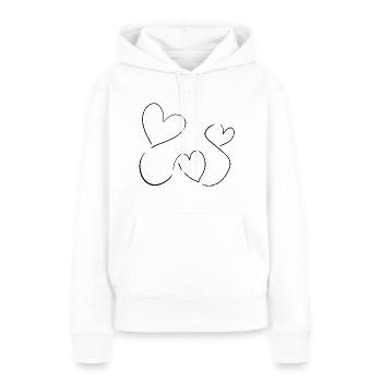 herz liebe - Frauen Premium Bio Hoodie - Weiß - Vorne - Julia (174cm)