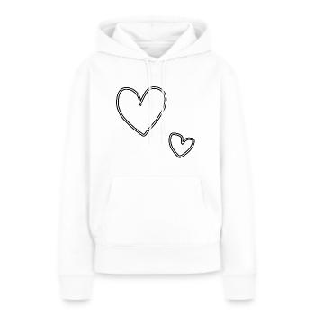 herz groß - Frauen Premium Bio Hoodie - Weiß - Vorne - Julia (174cm)
