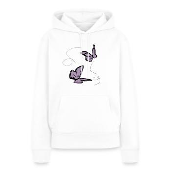 zwei Schmetterlinge schmetterling faden - Frauen Premium Bio Hoodie - Weiß - Vorne - Julia (174cm)