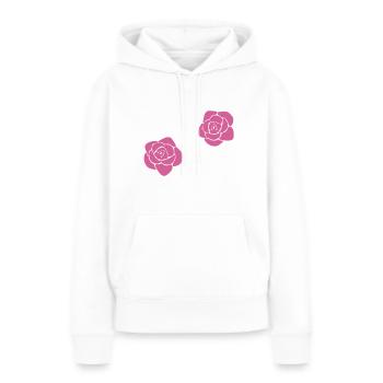 fleurs rose fleur symbole plante rose - Sweat à capuche Premium bio Femme - blanc - Devant - Julia (174cm)