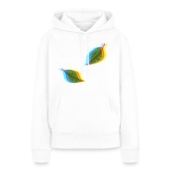 effet feuille 3D - Sweat à capuche Premium bio Femme - blanc - Devant - Julia (174cm)