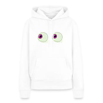 globes oculaires fou effrayant drôle drôle drôle - Sweat à capuche Premium bio Femme - blanc - Devant - Julia (174cm)