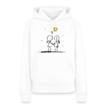 lesbisches Liebespaar - Frauen Premium Bio Hoodie - Weiß - Vorne - Julia (174cm)