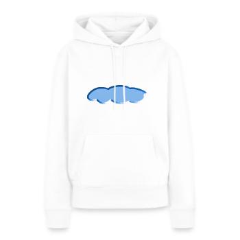 symbole de nuage bleu ciel - Sweat à capuche Premium bio Femme - blanc - Devant - Julia (174cm)