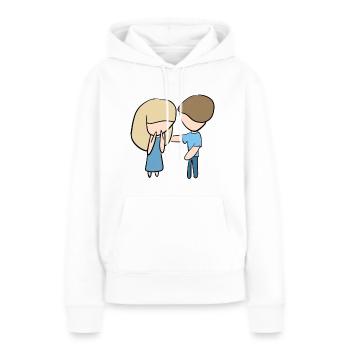 trösten helfen menschen hilfe zusammenhalt - Frauen Premium Bio Hoodie - Weiß - Vorne - Julia (174cm)