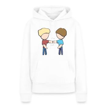 Kumpels Freunde Freundschaft Zusammenhalt - Frauen Premium Bio Hoodie - Weiß - Vorne - Julia (174cm)