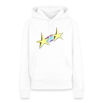 étoile arc-en-ciel étoiles or - Sweat à capuche Premium bio Femme - blanc - Devant - Julia (174cm)