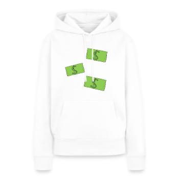 Symbole vert du billet de banque en dollars - Sweat à capuche Premium bio Femme - blanc - Devant - Julia (174cm)