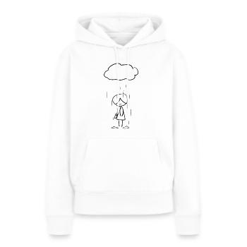 triste fille pluie nuageuse - Sweat à capuche Premium bio Femme - blanc - Devant - Julia (174cm)