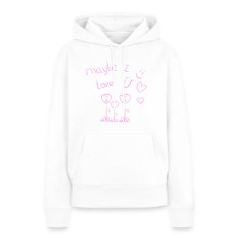 vielleicht liebe ich dich blumen - Frauen Premium Bio Hoodie - Weiß - Vorne - Julia (174cm)