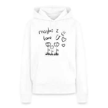 vielleicht liebe ich dich blumen - Frauen Premium Bio Hoodie - Weiß - Vorne - Julia (174cm)