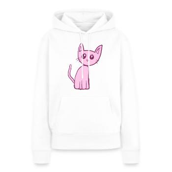 Chat rose animal animal mignon - Sweat à capuche Premium bio Femme - blanc - Devant - Julia (174cm)