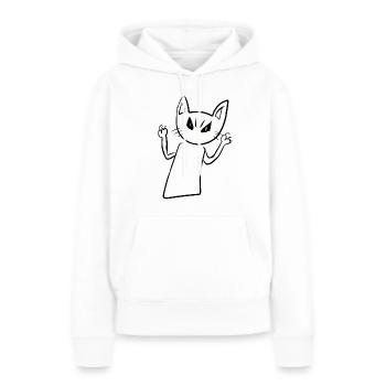 Katze gruselig wütend wut Tier - Frauen Premium Bio Hoodie - Weiß - Vorne - Julia (174cm)