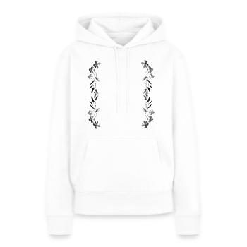 ligne argent argenté gris - Sweat à capuche Premium bio Femme - blanc - Devant - Julia (174cm)