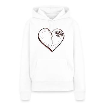 symbole du cœur cicatrices tristes brisées - Sweat à capuche Premium bio Femme - blanc - Devant - Julia (174cm)