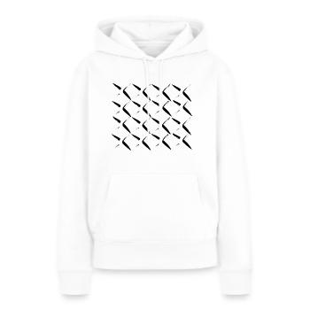 netz kreuz muster - Frauen Premium Bio Hoodie - Weiß - Vorne - Julia (174cm)