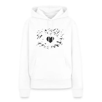motif de cœur gris symbole d’amour éclats - Sweat à capuche Premium bio Femme - blanc - Devant - Julia (174cm)