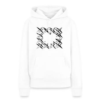 muster kreuze netz grau - Frauen Premium Bio Hoodie - Weiß - Vorne - Julia (174cm)