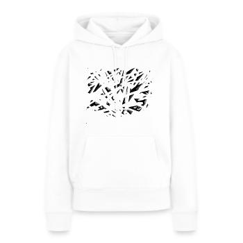 éclats gris motif - Sweat à capuche Premium bio Femme - blanc - Devant - Julia (174cm)