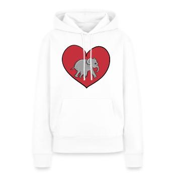 rotes Herz Tierliebe Elefant - Frauen Premium Bio Hoodie - Weiß - Vorne - Julia (174cm)