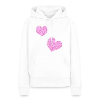 zwei rosa herzen glitzer herz - Frauen Premium Bio Hoodie - Weiß - Vorne - Julia (174cm)