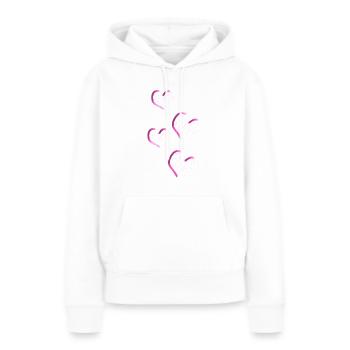 quatre cœurs scintillent - Sweat à capuche Premium bio Femme - blanc - Devant - Julia (174cm)