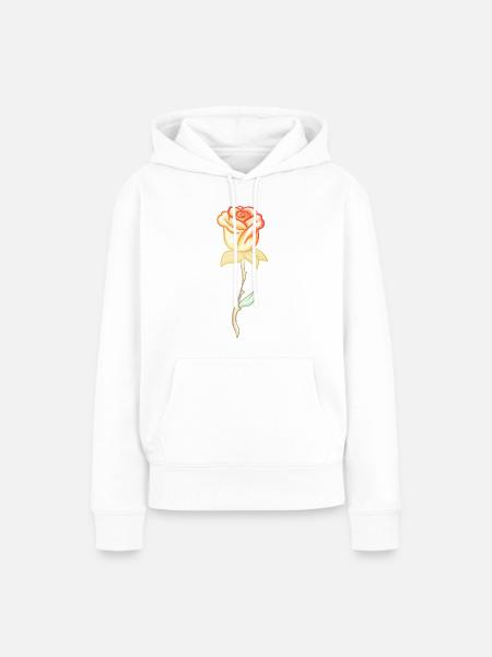 goldene pflanze rose blume - Frauen Premium Bio Hoodie - Weiß