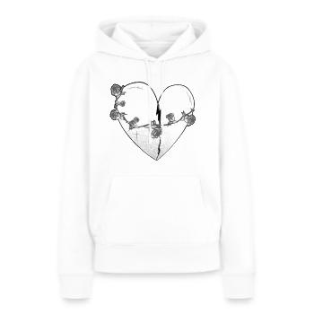 Coeur Rose Cicatrices Symbole Gris - Sweat à capuche Premium bio Femme - blanc - Devant - Julia (174cm)