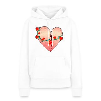 Cicatrices de rose de coeur symbole rouge - Sweat à capuche Premium bio Femme - blanc - Devant - Julia (174cm)