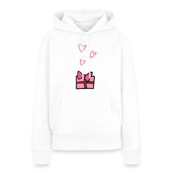 geschenk symbol schenken herzen weihnachten - Frauen Premium Bio Hoodie - Weiß - Vorne - Julia (174cm)