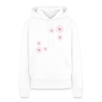 Fleurs roses fleurs plantes fleur - Sweat à capuche Premium bio Femme - blanc - Devant - Julia (174cm)