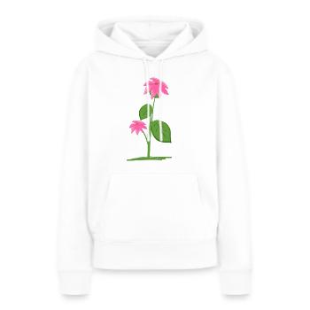 pflanze pflanzen blumen - Frauen Premium Bio Hoodie - Weiß - Vorne - Julia (174cm)