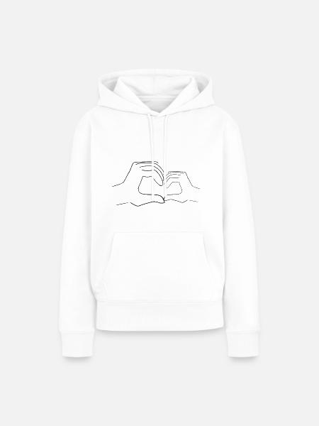 hände groß - Frauen Premium Bio Hoodie - Weiß