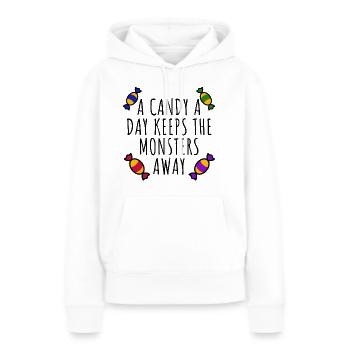 Candy Monster - Frauen Premium Bio Hoodie - Weiß - Vorne - Julia (174cm)