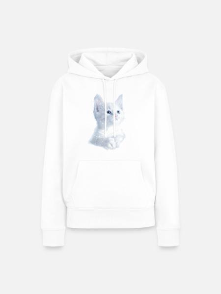 Kitty Kätzchen Katzen Shirt - Frauen Premium Bio Hoodie - Weiß