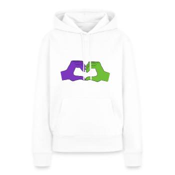herz lila - Frauen Premium Bio Hoodie - Weiß - Vorne - Julia (174cm)