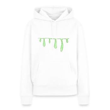 ligne slime verte ligne visqueuse - Sweat à capuche Premium bio Femme - blanc - Devant - Julia (174cm)