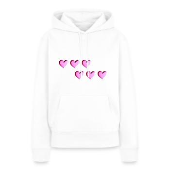 sechs herzen pink glitzer - Frauen Premium Bio Hoodie - Weiß - Vorne - Julia (174cm)