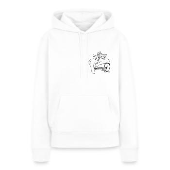 Maman de deux chats maman - Sweat à capuche Premium bio Femme - blanc - Devant - Julia (174cm)