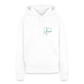 Atmen - Frauen Premium Bio Hoodie - Weiß - Vorne - Julia (174cm)